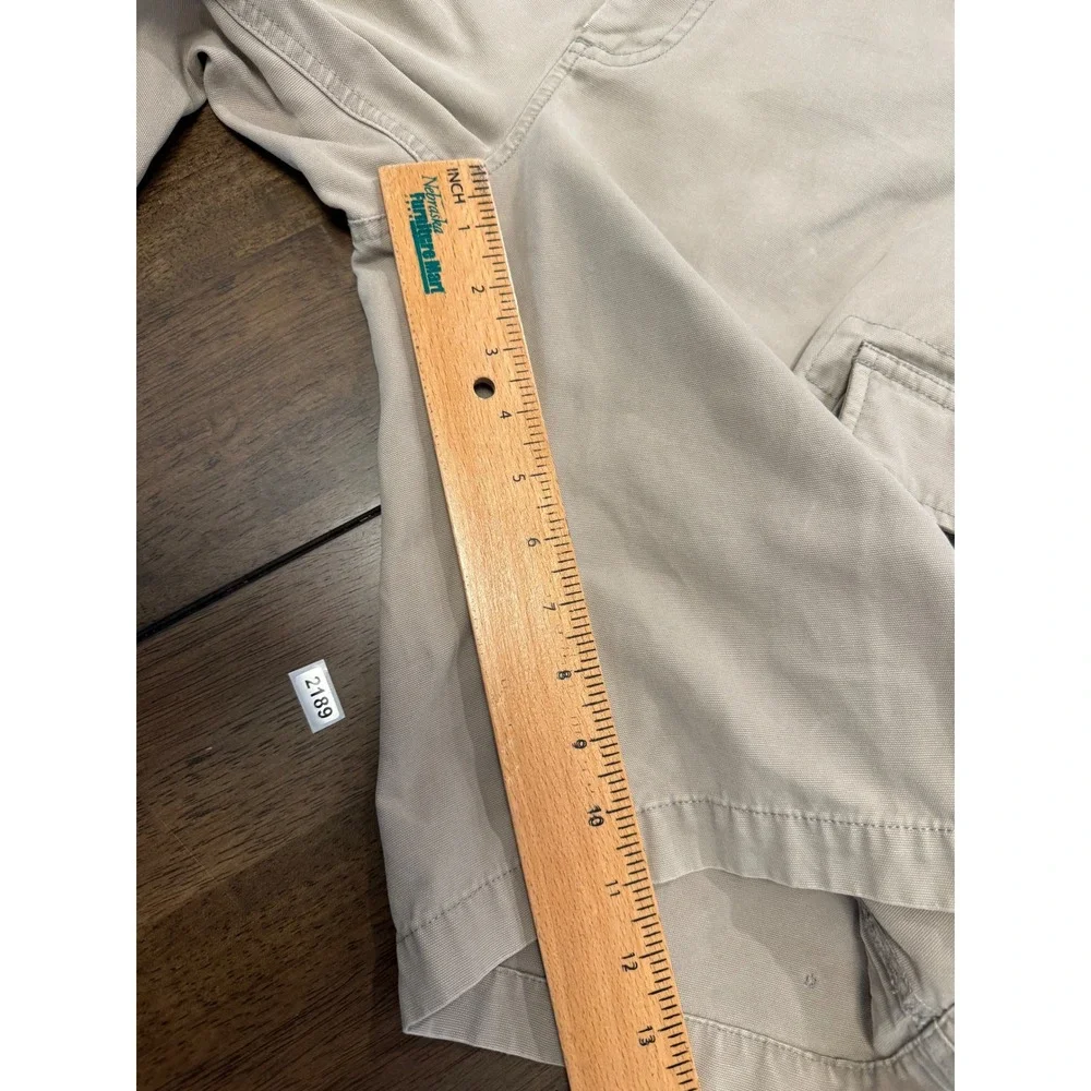Alex Cannon Mens Khaki Cargo Shorts Size 32 Tan Cotton Twill Utility Pockets
